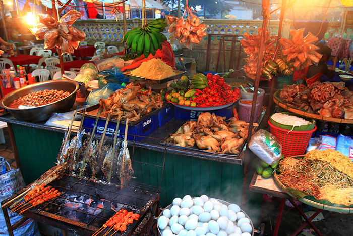 marché de nuit luang prabang nourriture